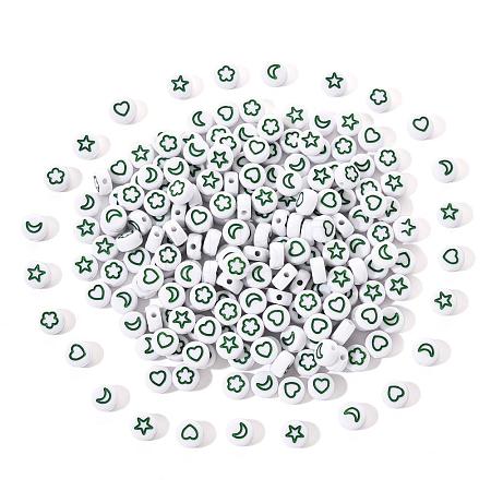 White Opaque Acrylic Beads MACR-YW0001-19C-1