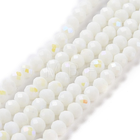 Electroplate Opaque Solid Color Glass Beads Strands X1-EGLA-A034-P4mm-L17-1