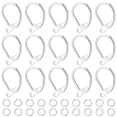 20Pcs 2 Style Brass Leverback Earring Findings with Loop DIY-BBC0001-02S-1