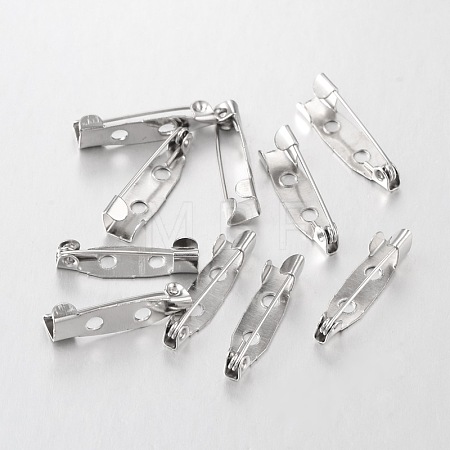 Platinum Iron Pin Backs Brooch Safety Pin Findings X-E035Y-1
