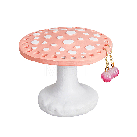 Mushroom 26-Hole Resin Earring Display Stands EDIS-WH0012-31B-1
