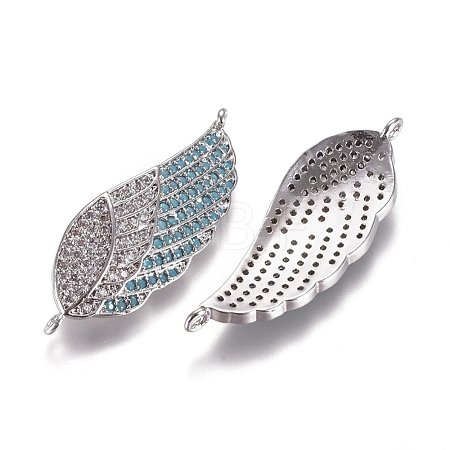 Brass Micro Pave Cubic Zirconia Links connectors ZIRC-K081-579-1