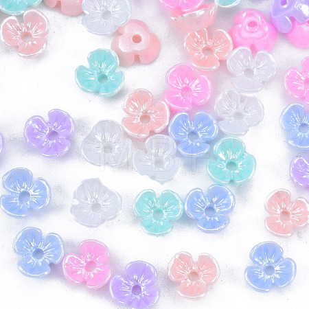 Resin Imitation Pearl Bead Caps RESI-N036-01B-1