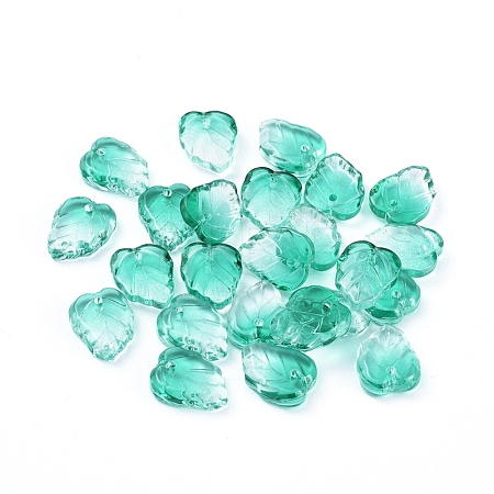 Two-Tone Transparent Glass Charms GLAA-H016-15Y-1