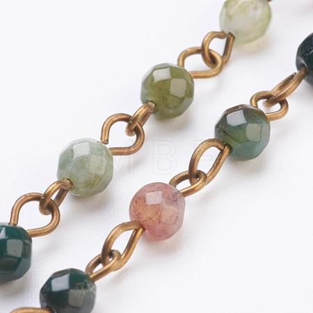 Handmade Indian Agate Beaded Chains AJEW-JB00336-01-1