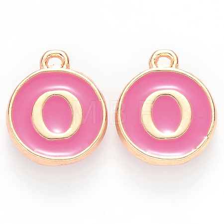 Golden Plated Alloy Enamel Charms X-ENAM-S118-08O-1
