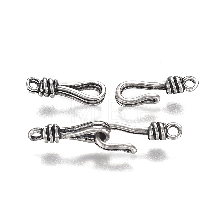 Brass Hook and Eye Clasps KK-F120-016AS-1