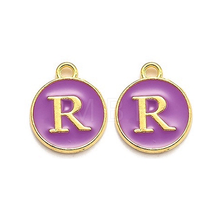 Golden Plated Alloy Enamel Charms LS-ENAM-Q437-12R-1