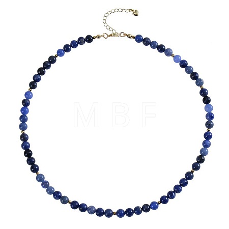 Bohemian 5mm Synthetic Turquoise Round Beaded Necklaces for Women MF9684-8-1