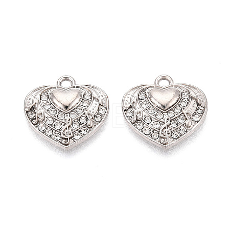 Alloy Rhinestone Pendants FIND-N008-28P-1