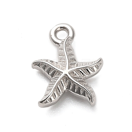 925 Sterling Silver Starfish Charms STER-U009-09P-02-1