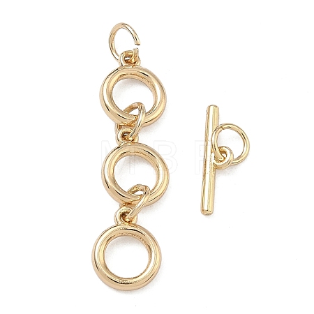 Brass Toggle Clasps KK-G557-02G-02-1