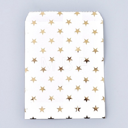 Star Pattern Eco-Friendly Kraft Paper Bags AJEW-M207-G01-03-1