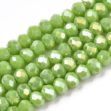 Electroplate Glass Beads Strands EGLA-A044-P6mm-B30-1