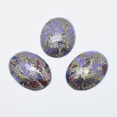 Brass Line Regalite/Imperial Jasper/Sea Sediment Jasper Cabochons X-G-E464-42B-1