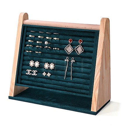 Multi Slot Velvet Slant Back Ring Organizer Stands PW-WG39446-05-1