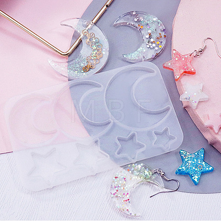 Astronomy Theme Moon Silicone Pendant Molds DIY-E065-07B-1