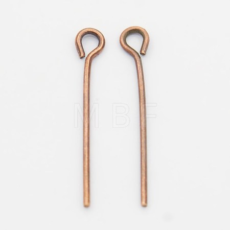 Red Copper Plated Brass Eye Pin Jewery Making Findings X-EPC2.0cm-R-1