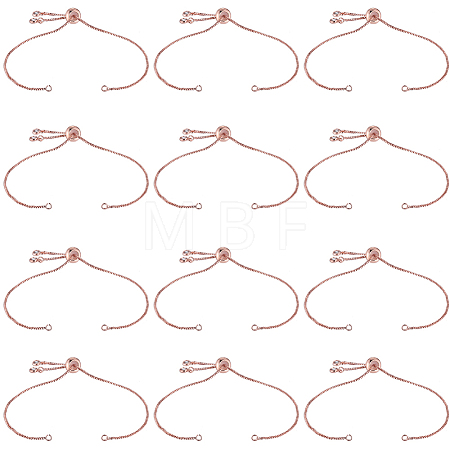 12Pcs Rack Plating Adjustable Brass Slider Bracelet Making KK-SP0001-80RG-1