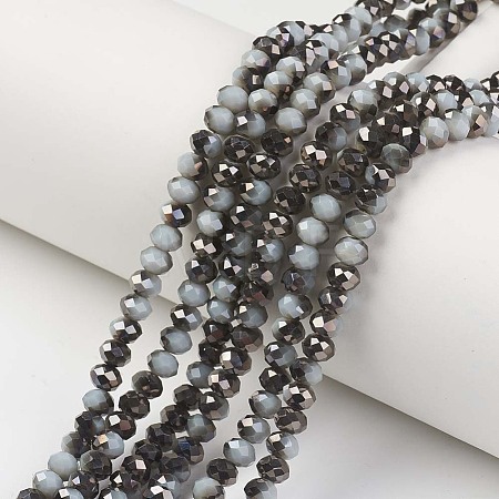 Electroplate Opaque Glass Beads Strands EGLA-A034-P4mm-P17-1