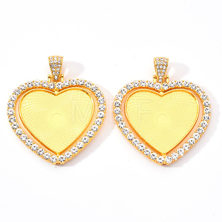 Alloy Pendant Cabochon Settings X-PALLOY-S107-004G-RS-1