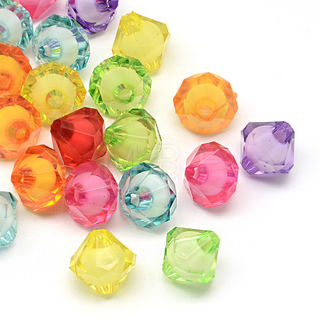 Faceted Transparent Bicone Acrylic Beads X-TACR-Q011-8mm-M-1