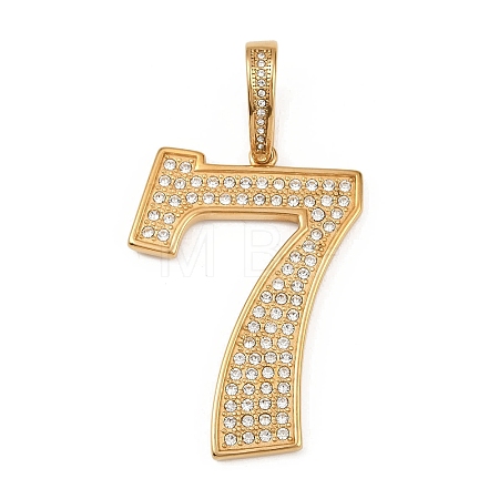 304 Stainless Steel with Rhinestone Big Pendants STAS-Z171-09G-1