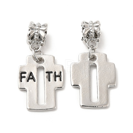 Rack Plating Alloy European Dangle Charms PALLOY-P289-03P-1