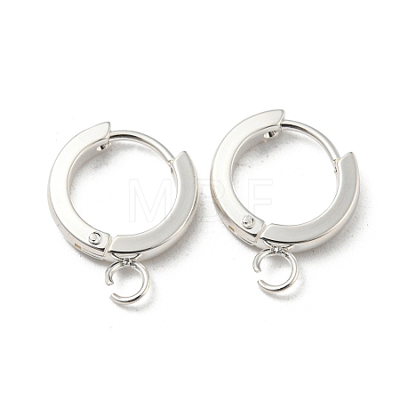 201 Stainless Steel Huggie Hoop Earrings Findings STAS-A167-01J-S-1