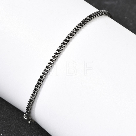 304 Stainless Steel Curb Chian Bracelets for Women Men BJEW-K240-12B-AS-1
