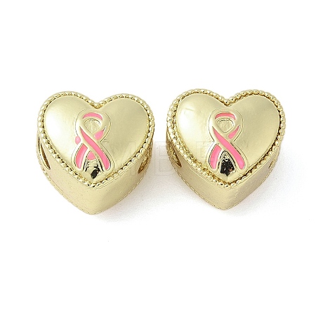Brass Enamel European Beads KK-K298-04C-G-1