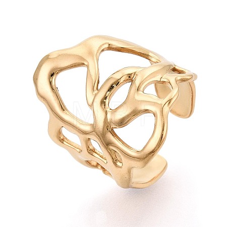 Ion Plating(IP) 304 Stainless Steel Cuff Open Rings for Women RJEW-N052-19G-1