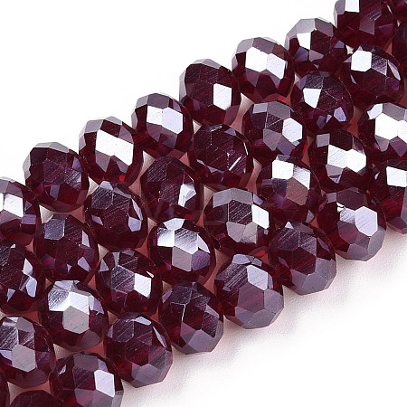 Electroplate Glass Beads Strands EGLA-A034-T8mm-A28-1