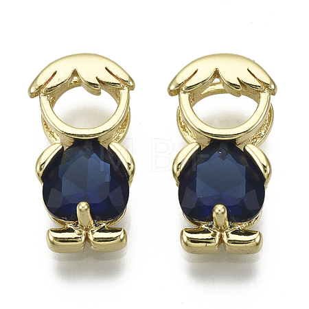 Brass Cubic Zirconia Pendants ZIRC-N039-036-NF-1