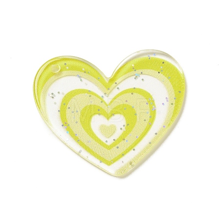 Transparent Plastic Pendants LS-KY-P014-01G-1