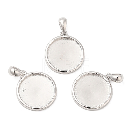 Anti-Tarnish Rhodium Plated 925 Sterling Silver Pendant Cabochon Settings STER-I017-017P-1