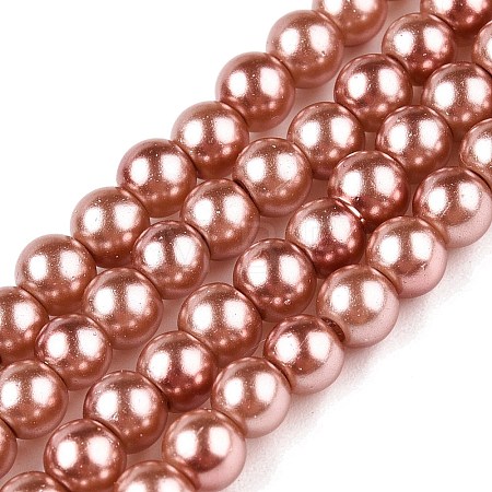 Baking Paint Pearlized Glass Pearl Round Bead Strands HY-Q003-4mm-50-A-1