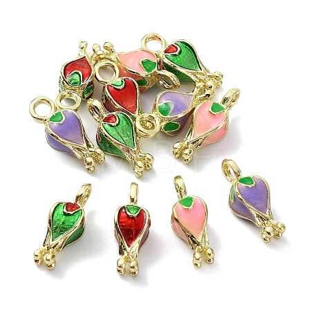 12Pcs 4 Colors Rack Plating Alloy Enamel Charms FIND-YW0012-51-1