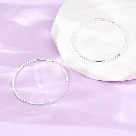 925 Sterling Silver Huggie Hoop Earrings EJEW-C179-05D-S-1