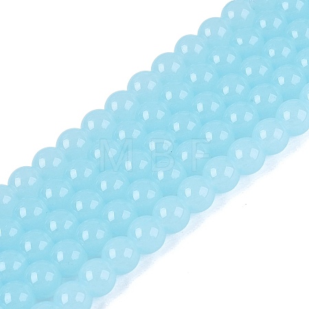 Imitation Jade Glass Beads Strands GLAA-T032-J6mm-07-1