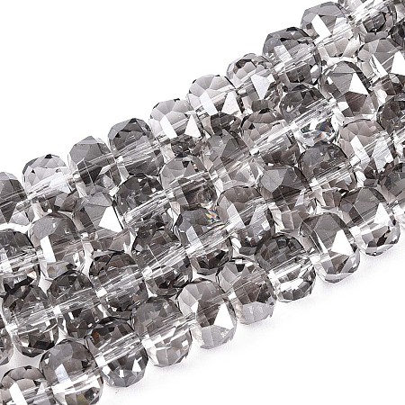 Electroplate Transparent Glass Beads Strands EGLA-N022-04A-D02-1