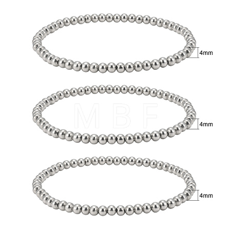 Non-Tarnish 304 Stainless Steel Stretch Bracelets Set for Men Women BJEW-JB06675-1
