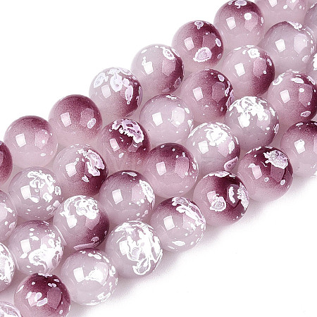 Baking Paint Glass Beads Strands DGLA-N015-10mm-05-1