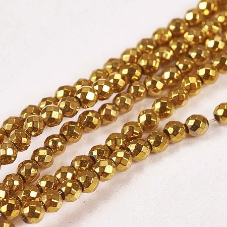 Electroplate Non-magnetic Synthetic Hematite Beads Strands X-G-J169B-2mm-04-1