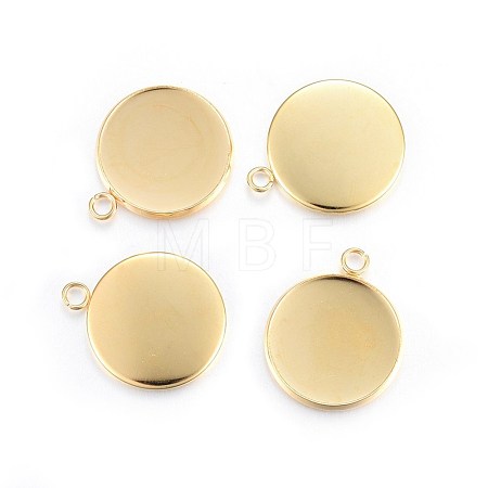 Rack Plating 304 Stainless Steel Pendant Cabochon Settings X-STAS-F191-14G-F-1