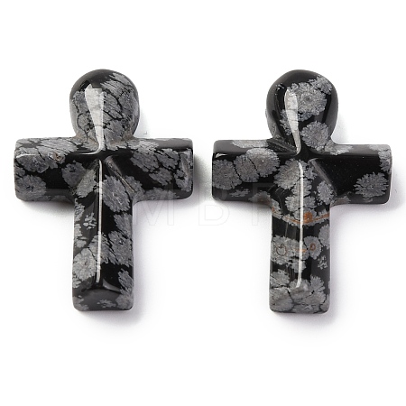 Natural Snowflake Obsidian Pendants G-B122-02D-1