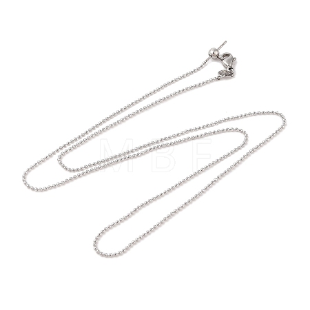 304 Stainless Steel Ball Chain Necklaces STAS-M065-19P-1