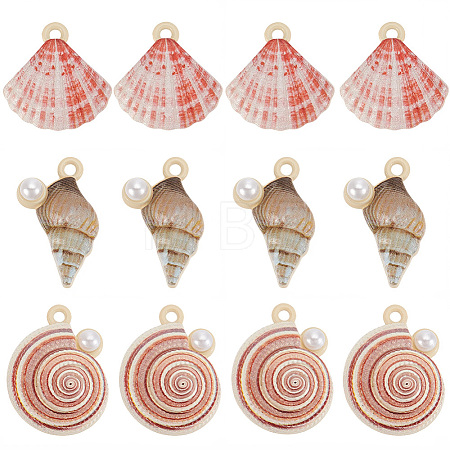 24Pcs 3 Styles Baking Paint Alloy Pendants FIND-SC0023-36-1