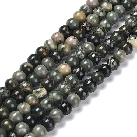 Natural Wood Lace Stone Wooden Jasper Beads Strands G-P497-02B-01-1