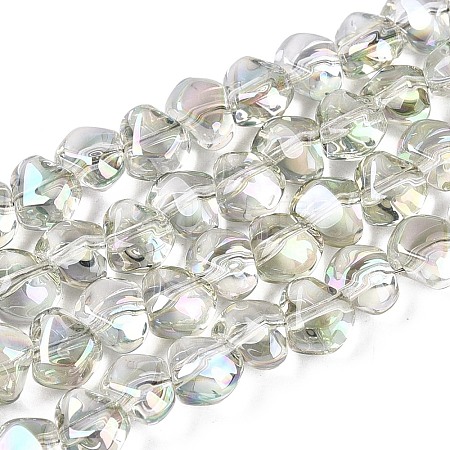 Electroplate Transparent Glass Beads Strands EGLA-Q133-01A-09-1